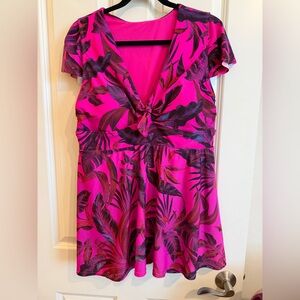 Torrid hot pink swimsuit dress